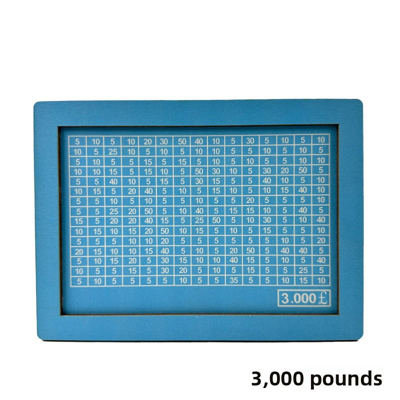 Wooden Goal Box with Counter blue 3000 pounds free pen 17.2�12.5�6.5cm