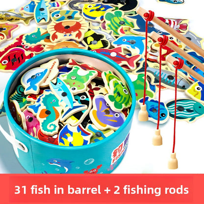Wooden Magnetic Fishing Game for Kids