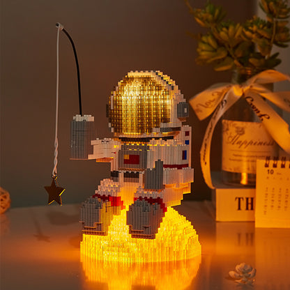 Glow Astronaut Building Blocks for Space STEM Play