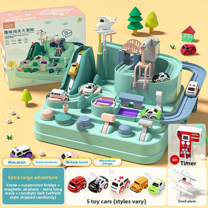 Toy Track Set with Cars and Airplane