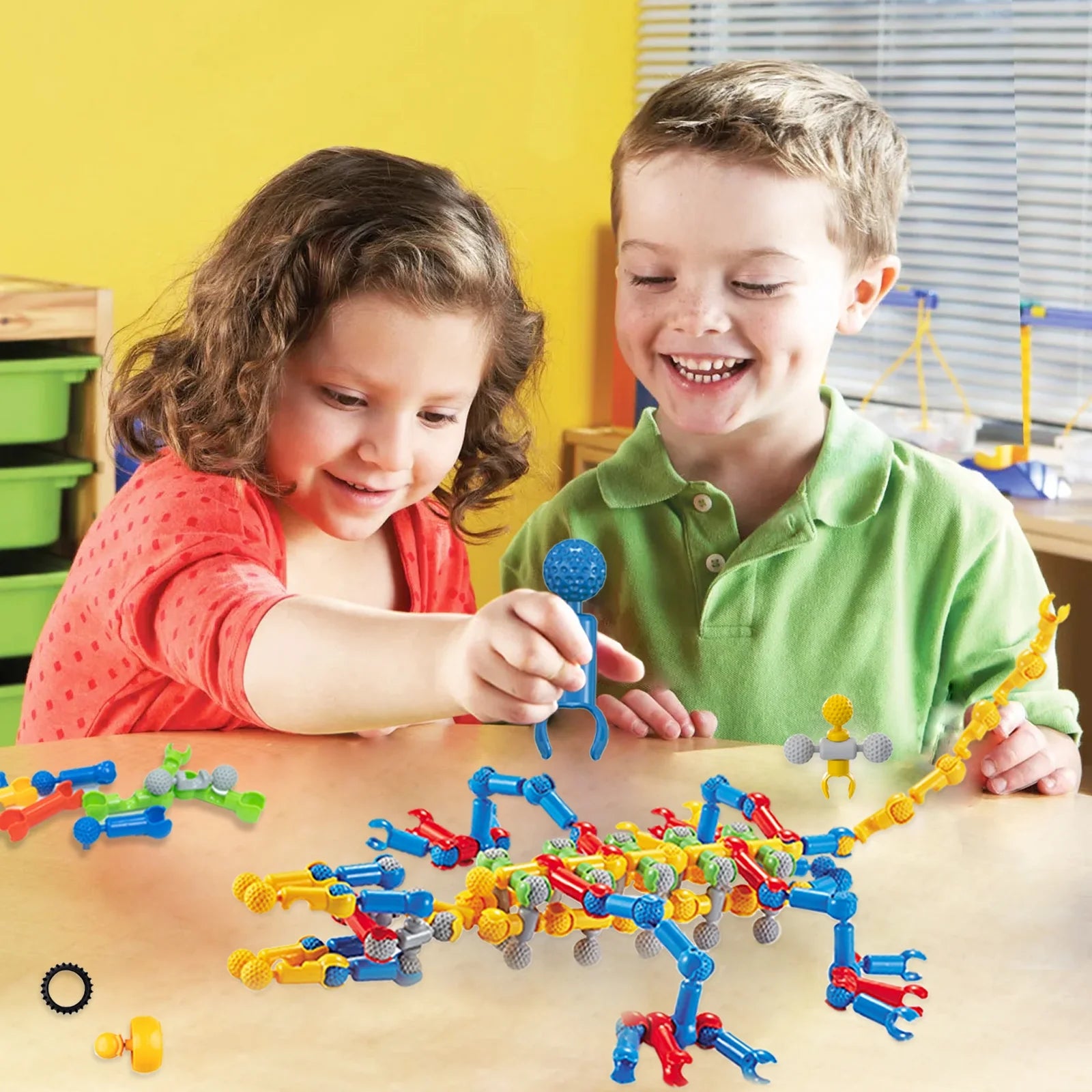 Kids Building STEM Toys, 125 Pcs Building Blocks Kit Educational Construction Engineering Learning Set for Ages 3 4 5 6 7 8 9 10 Year Old Boys Girls, Gift for Kid Creative Games Fun Stem Activity