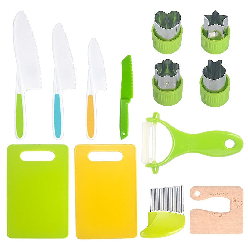 Kids Plastic Kitchen Knife Toy Set 13-piece set b opp bag