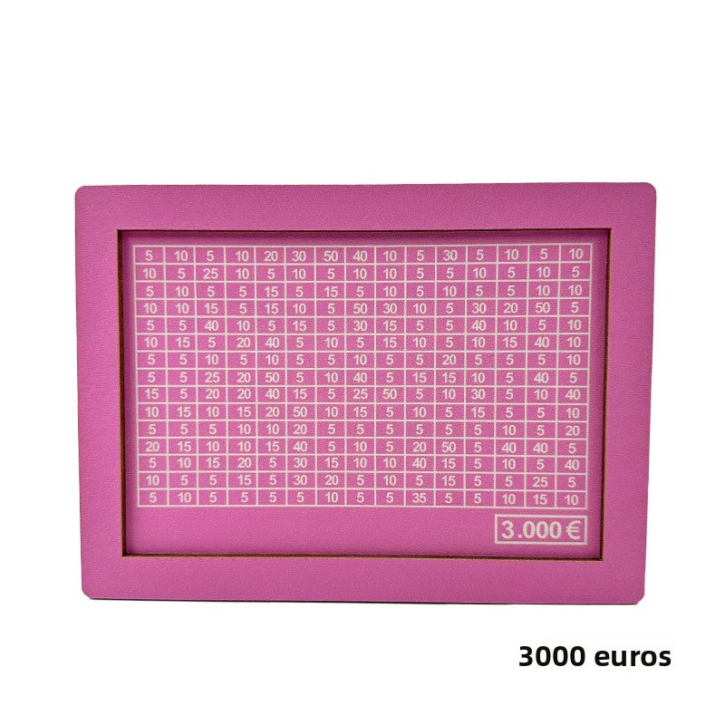 Wooden Goal Box with Counter pink 3000 euros free pen 17.2�12.5�6.5cm