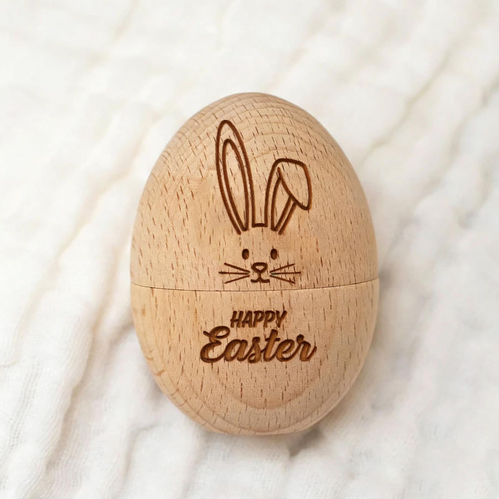 Wooden Easter Egg Craft Ornament Pattern 3 6x4.3cm 40g