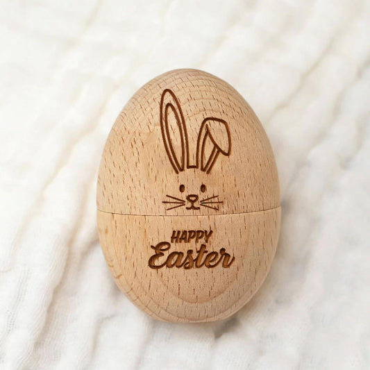 Wooden Easter Egg Craft for Kids Pattern 3 6x4.3cm 40g