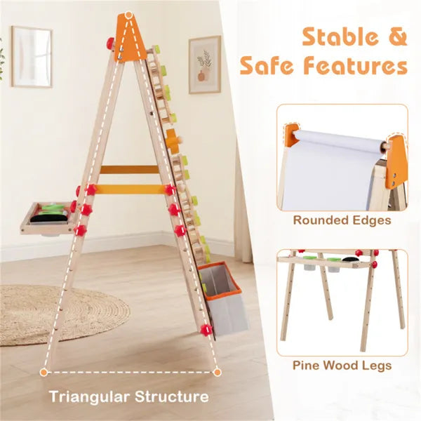4-in-1 Kids Art Easel with Marble Run