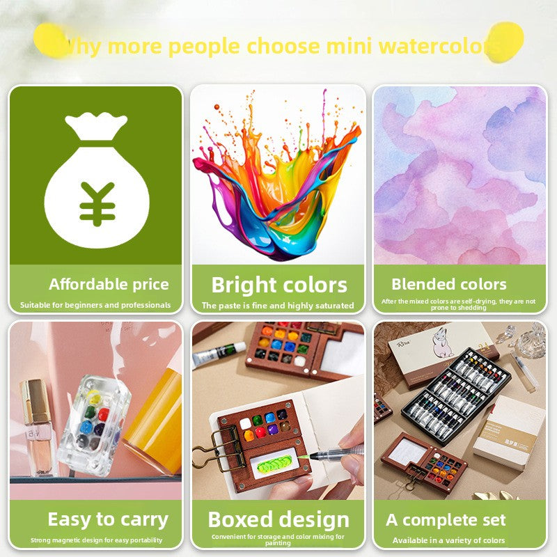 Portable Watercolor Paint Box for Kids