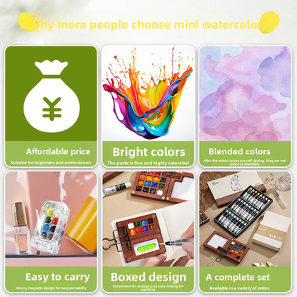 Portable Watercolor Paint Box for Kids