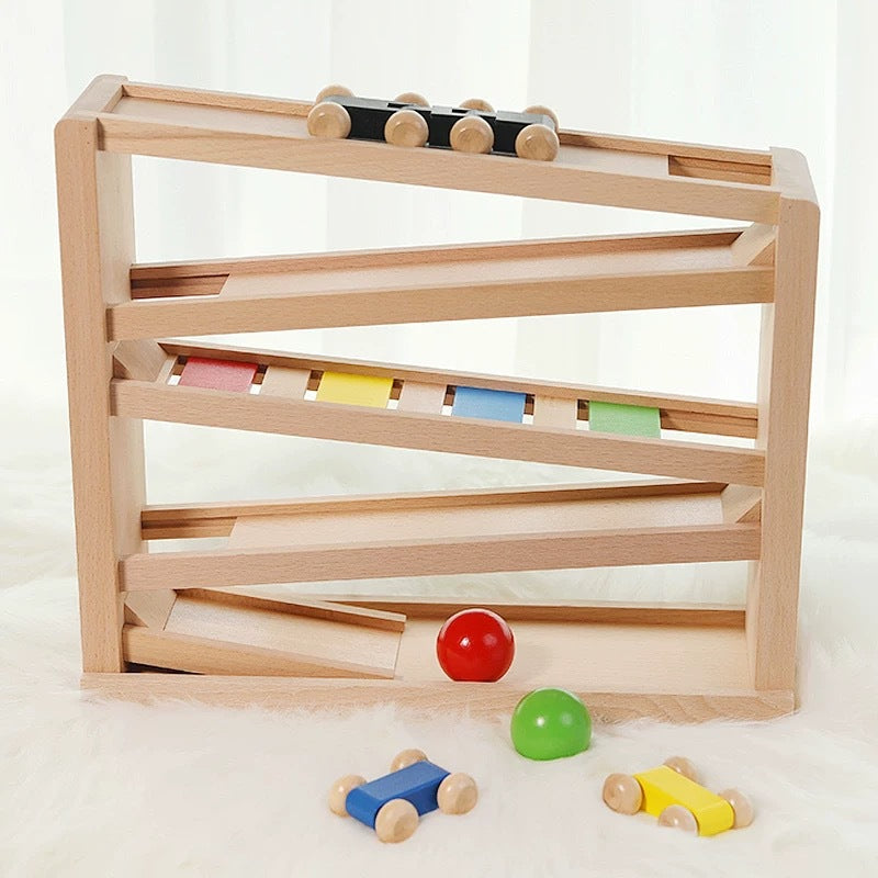 Wooden Montessori Ball Track with Four Balls