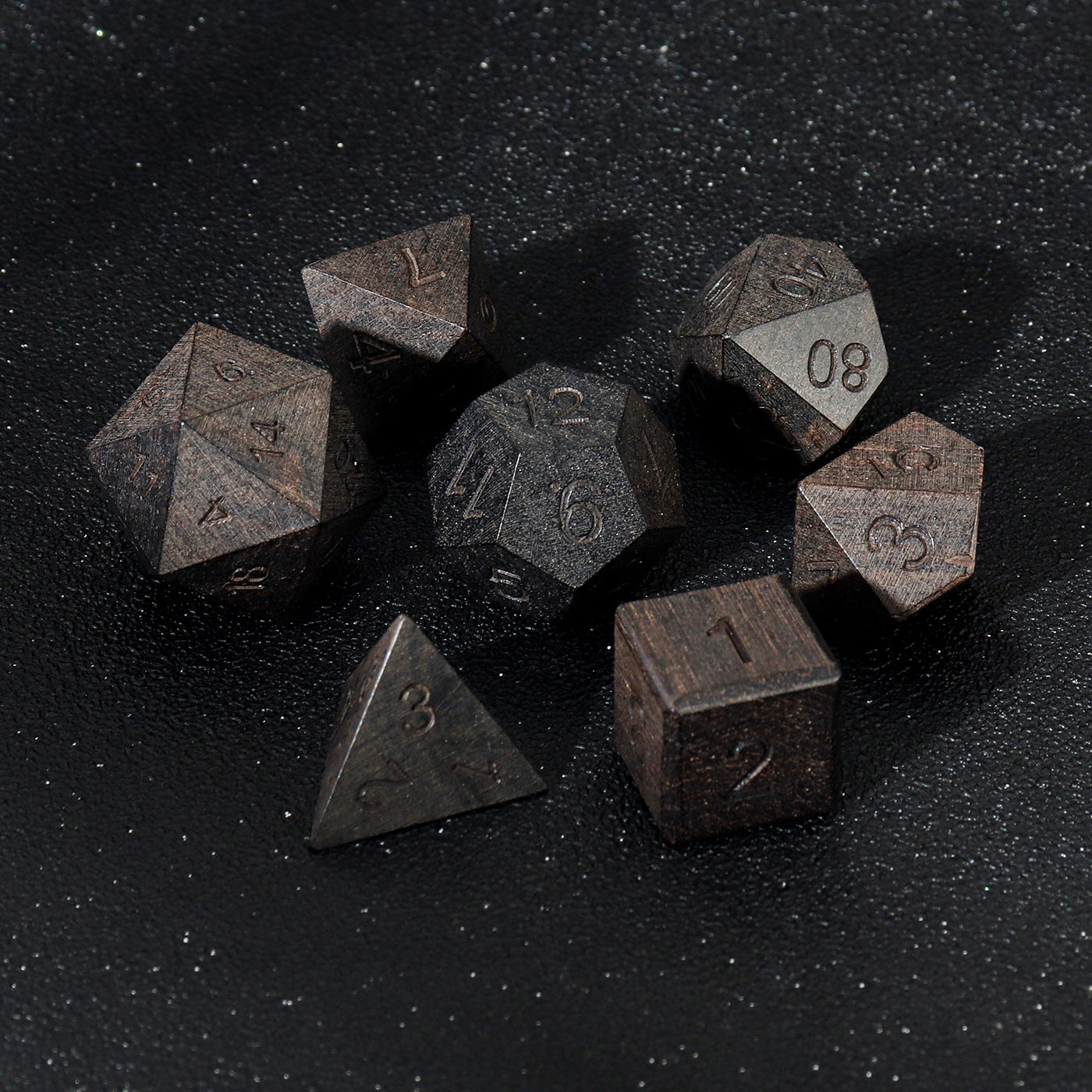 Wooden Polyhedral Dice Set for Math Games