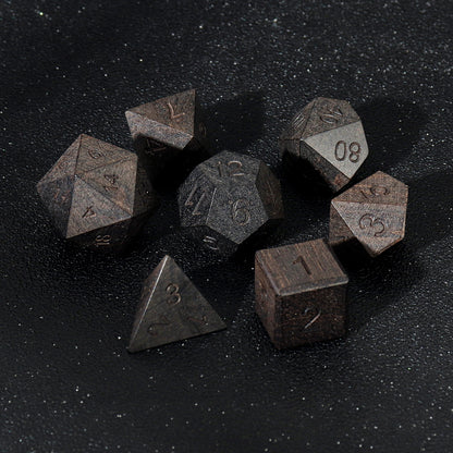 Wooden Polyhedral Dice Set for Math Games
