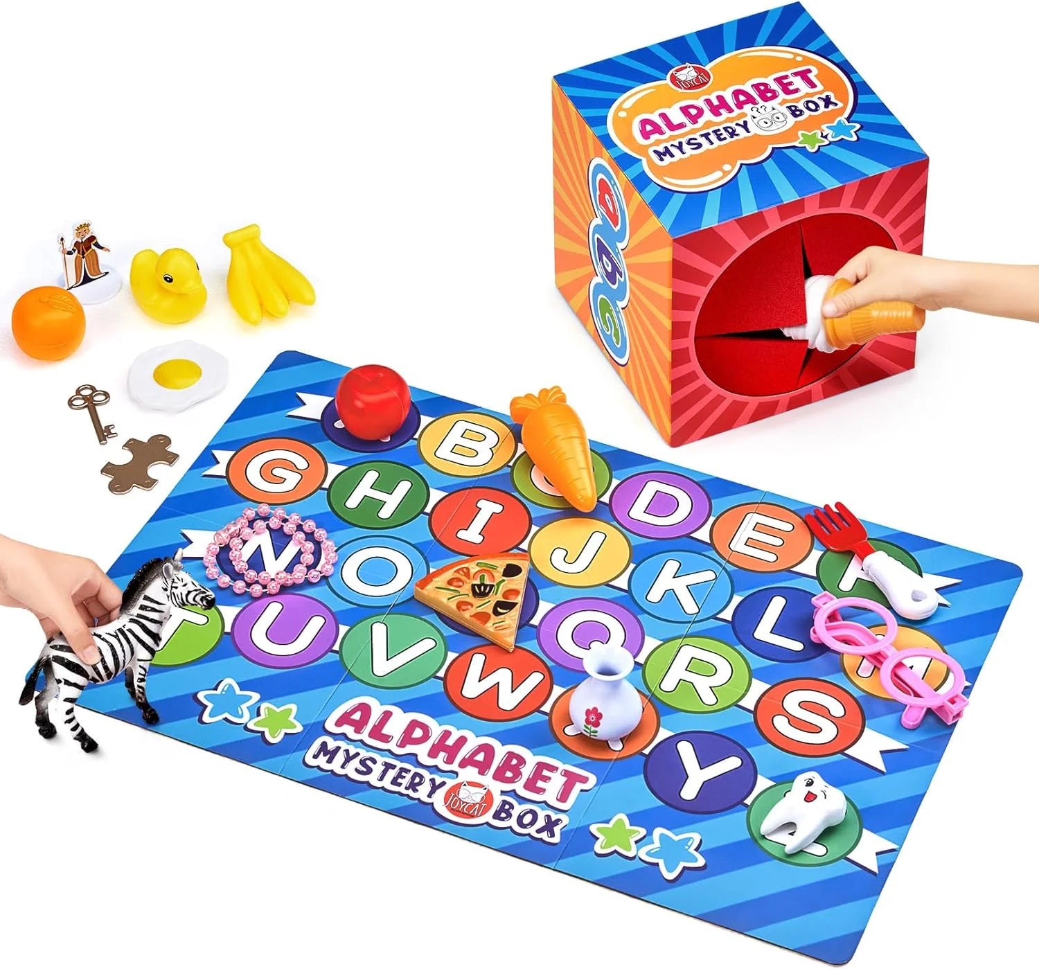 Alphabet Mystery Box for Kids,26 PCS Letters Sorting Matching Game Activities Letter Sounds Fine Motor Learning Toys for Preschool Kindergarten Toddlers