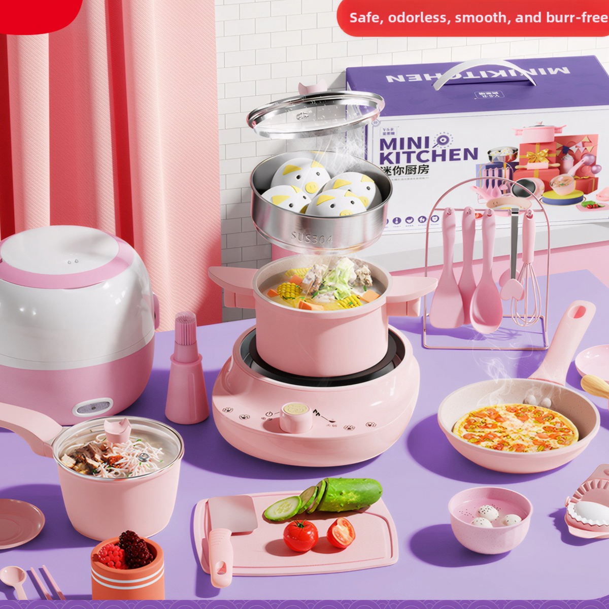Toy Kitchen Set for Pretend Cooking
