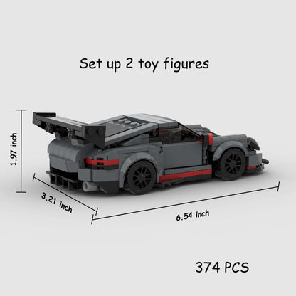 374PCS Gray Sports Car  Building Blocks,Speed Champions Cars Blocks Building Sets Toys