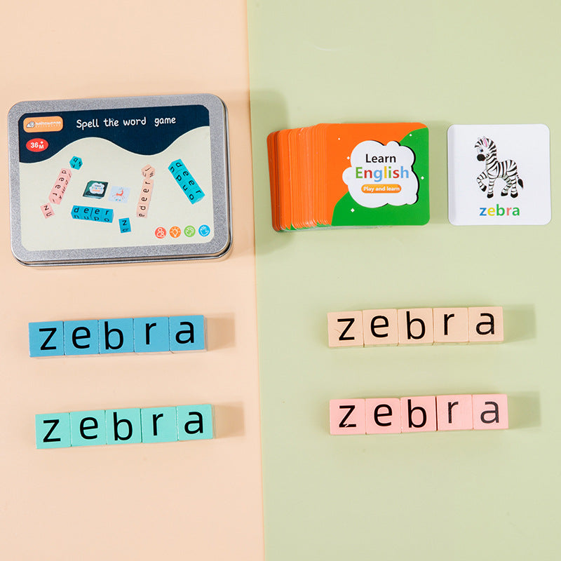 Montessori Spelling Card Game for Kids 20pcs Small Letter Battle Tin 54Cards