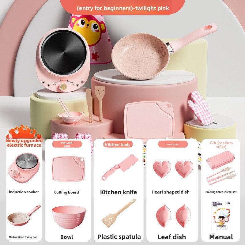 Toy Kitchen Set for Pretend Cooking Entry Pack Pink 15pcs