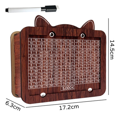 Wooden Savings Box with Money Counter Cat Printed 5k EUR