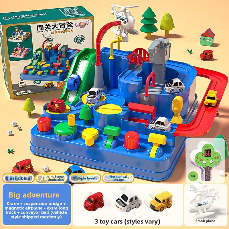 Toy Track Set with Cars and Airplane