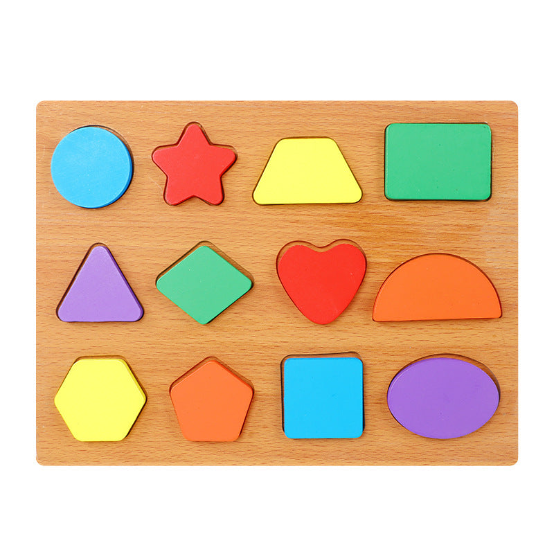 Wooden Alphabet Number Shape Puzzle Board Shape