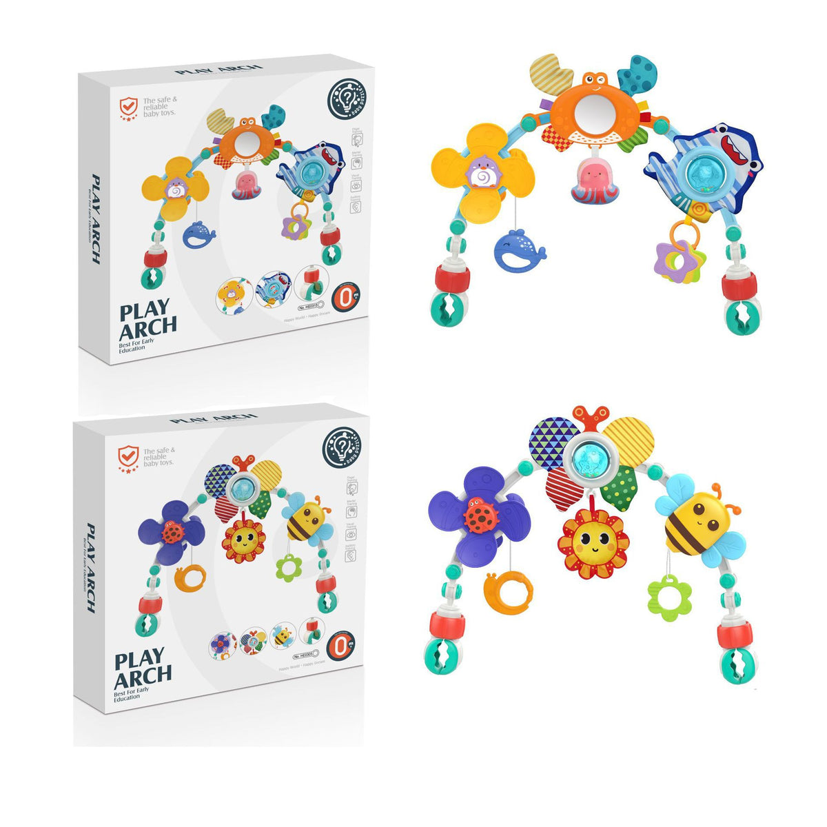 Baby Crib Rotating Rattle Toy – Bee & Ocean Themes
