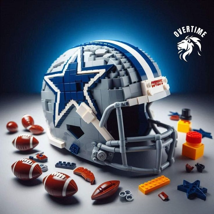 Football Helmet Building Blocks Display Set Dallas Cowboys
