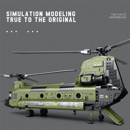 DIY Military Chinook Helicopter Building Blocks Toy