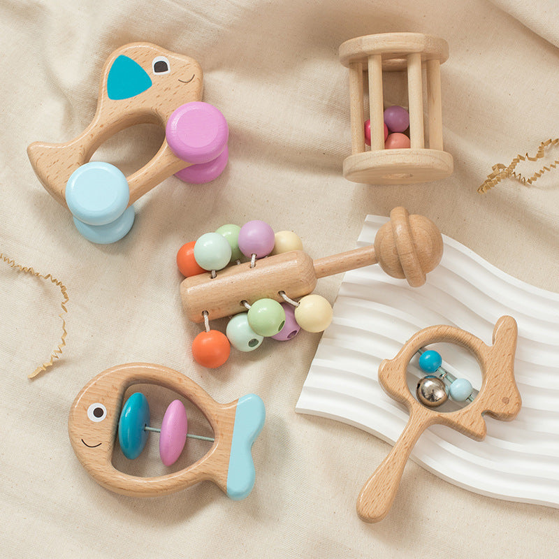 Wooden Rattle and Music Toy Set