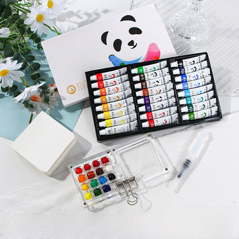 Mini Watercolor Paint Box with Sketchbook Acrylic 5pcs 15-grid