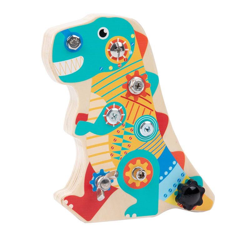 Wooden Dinosaur Screw & Nut Assembly Toy for Kids