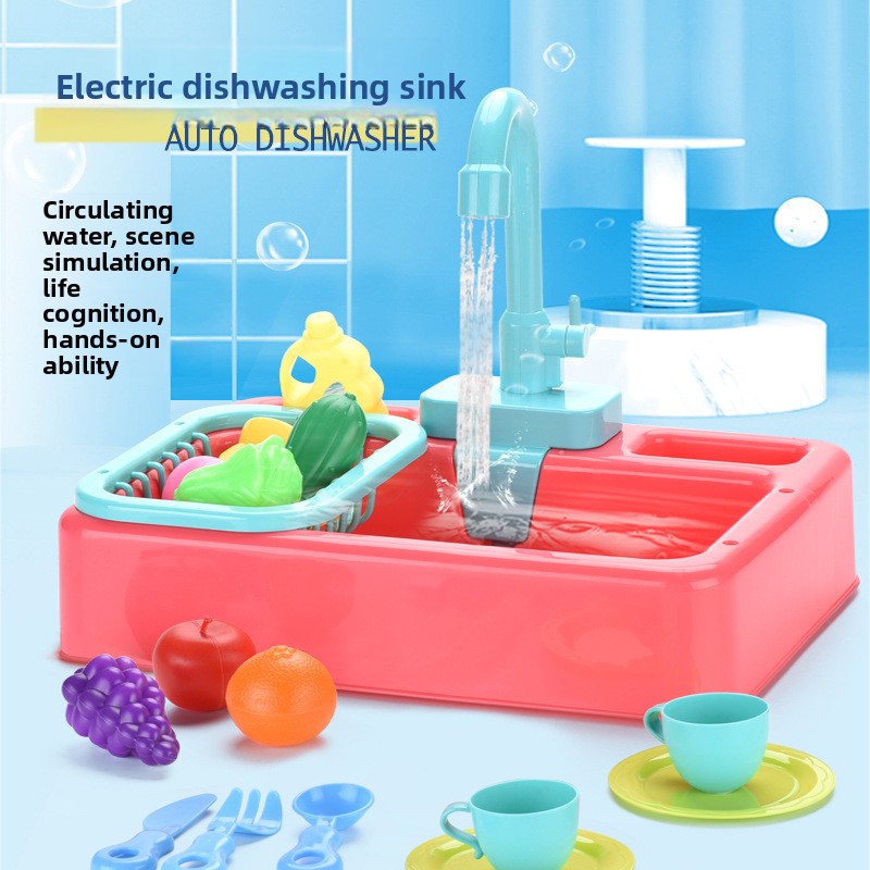 Electric Dishwasher Toy with Spray Function