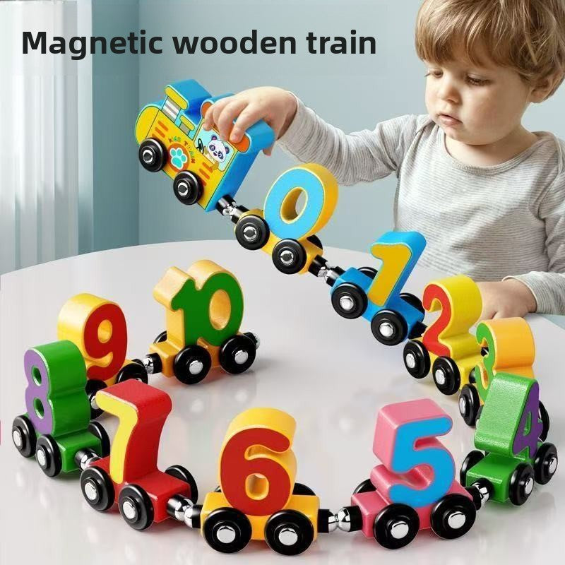 Wooden Magnetic Number Train for Counting Practice