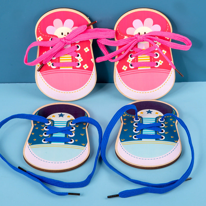 Wooden Shoelace & Button Practice Boards