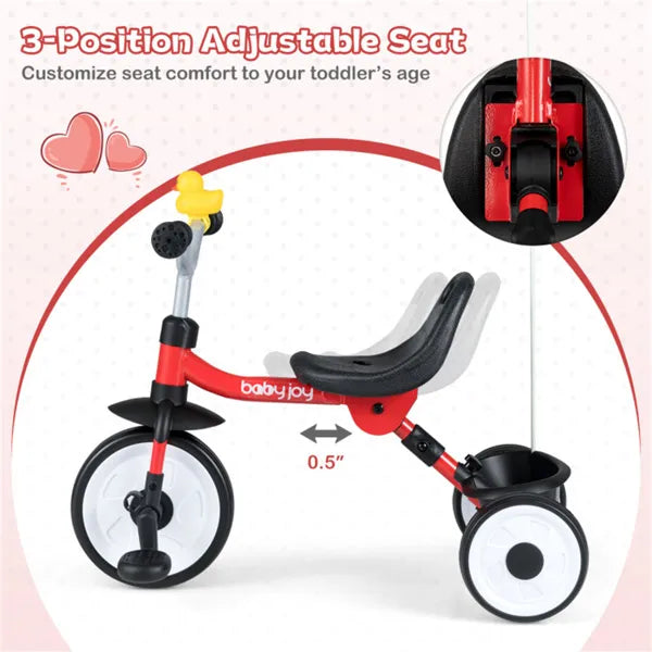 Toddler Tricycle With Rainbow LED Wheels for Fun, Confident First Rides