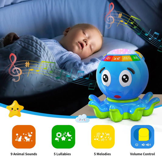 Baby Toys 6 to 12 Months, Musical Octopus Crawling Baby Toys for 12-18 Months, Early Learning Educational Toy with Light & Sound, Birthday Toy for Infant Toddler Boy Girl 7 8 9 10 11 Months