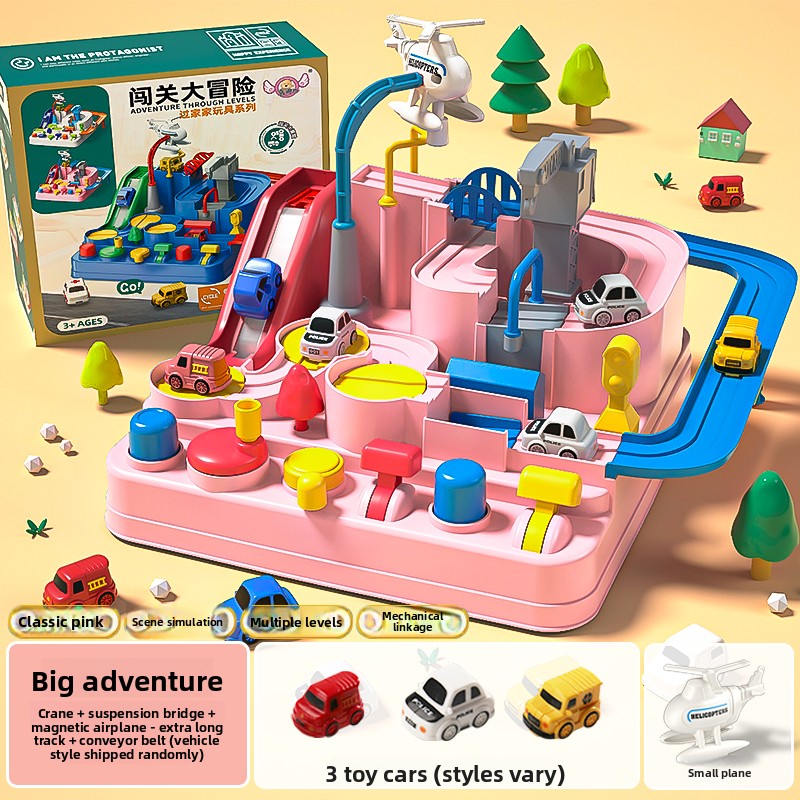 Toy Track Set with Cars and Airplane
