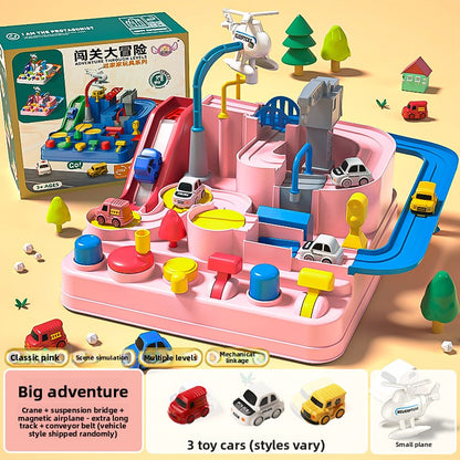 Toy Track Set with Cars and Airplane