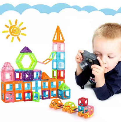 100Pcs Magnetic Tiles Set - Building Construction Kit Educational STEM Toys for Your Kids (Stronger Magnets)