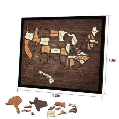 Wooden USA Map Puzzle for Geography Learning