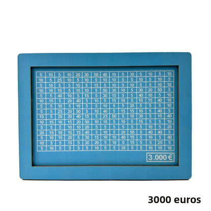 Wooden Goal Box with Counter blue 3000 euros free pen 17.2�12.5�6.5cm