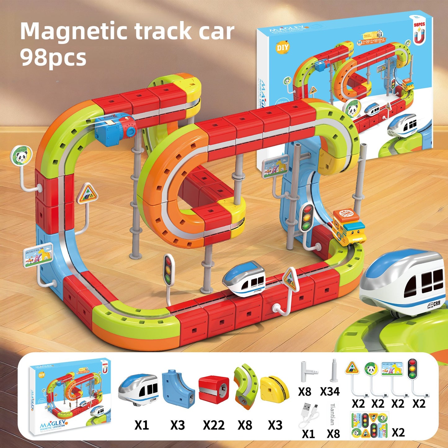 Creative Track Building Set ModularTrackCube 98pcs Mag