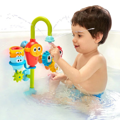 Bath Toys (For Toddlers 1-3) - Spin N Sort Spout Pro - 3 Stackable Cups, Hose and Spout, Spinning Suction Cups for Kids Bathtime Fun