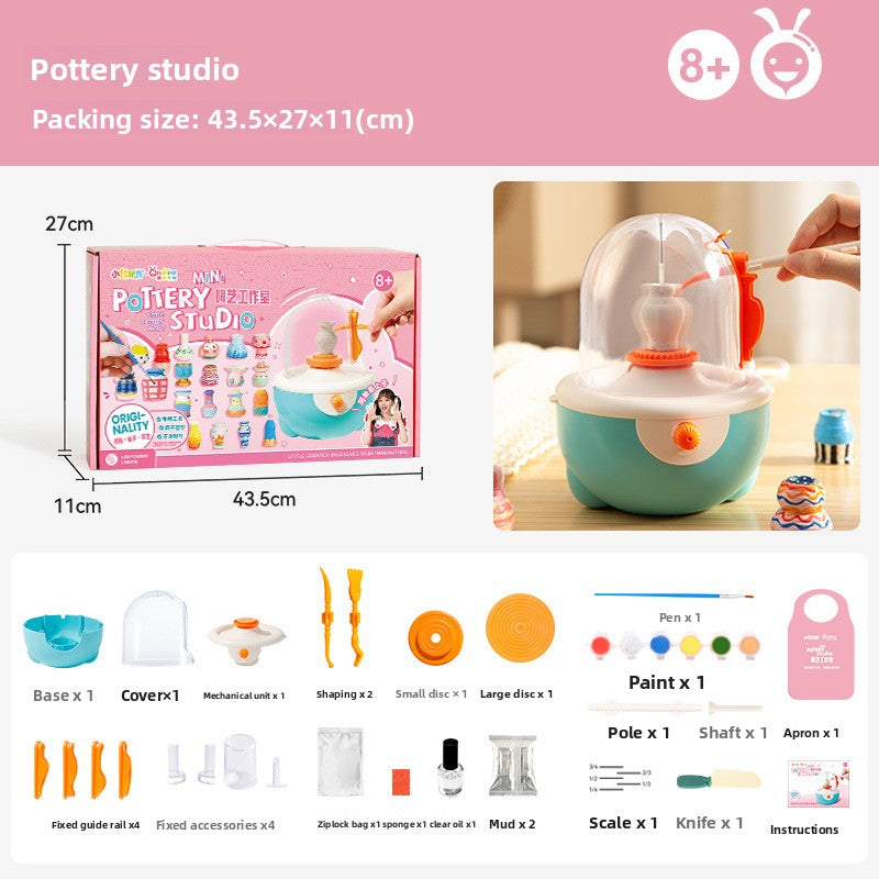 Kids Electric Pottery Wheel Kit with Air-Dry Clay
