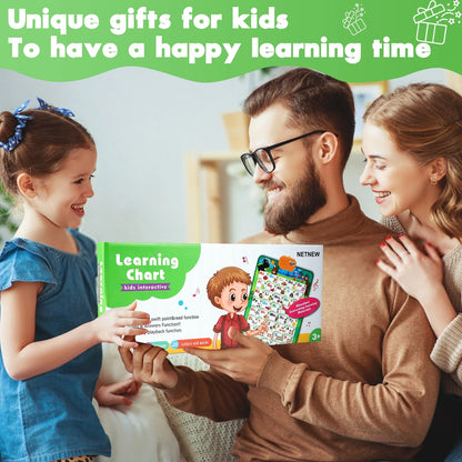 Electronic Interactive Alphabet Wall Chart: Talking ABC & 123 Educational Montessori Toys for Kids Preschool Learning Toys for Boys & Girls