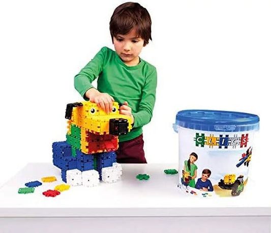 Basic Set of 275 Pieces, Construction Toys for 3 Year Old Boys and Girls, 10 in 1 Box of Blocks to Learn Shapes and Colors, Educational STEM Toys. No BPA, PVC. Dishwasher Safe, Recycled Plastic