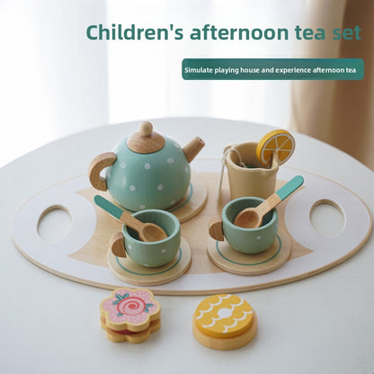 Wooden Tea Set Kitchen Pretend Play Toy