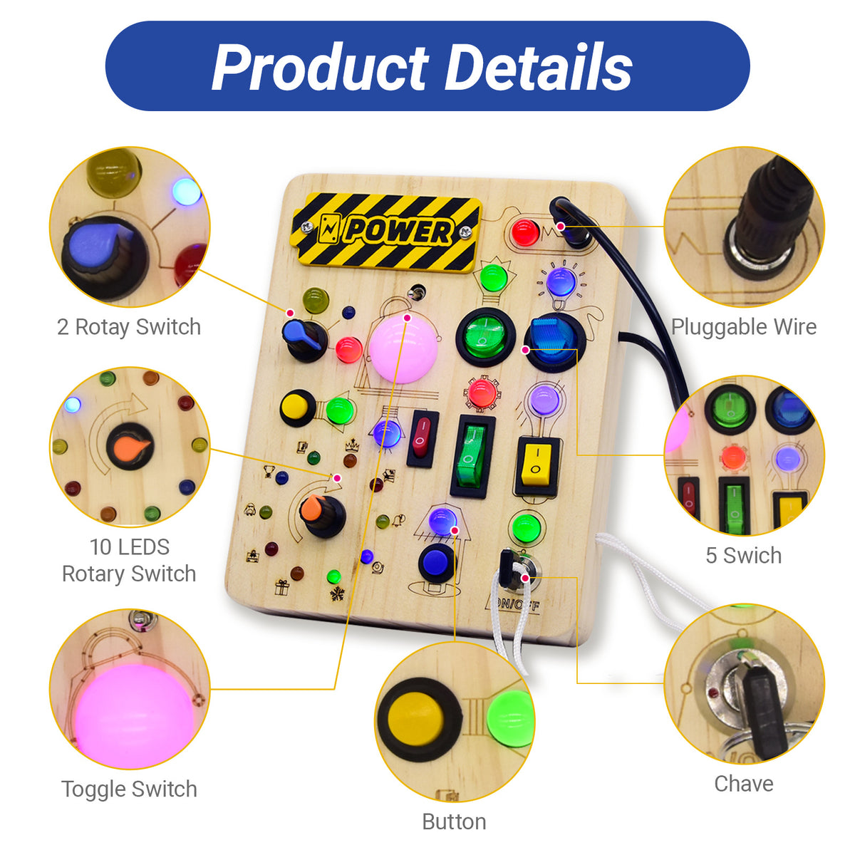 Early Education Wooden Busy Board for Kids