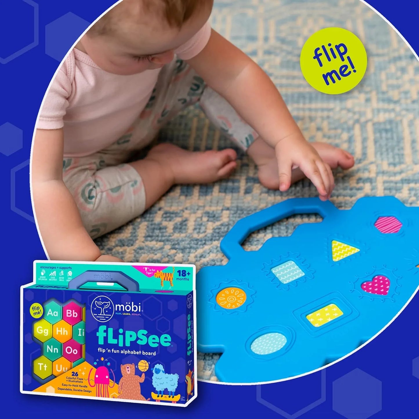 Flipsee Sensory Toy Flip N' Fun Toddler Activity Alphabet Games ABC Montessori Toy