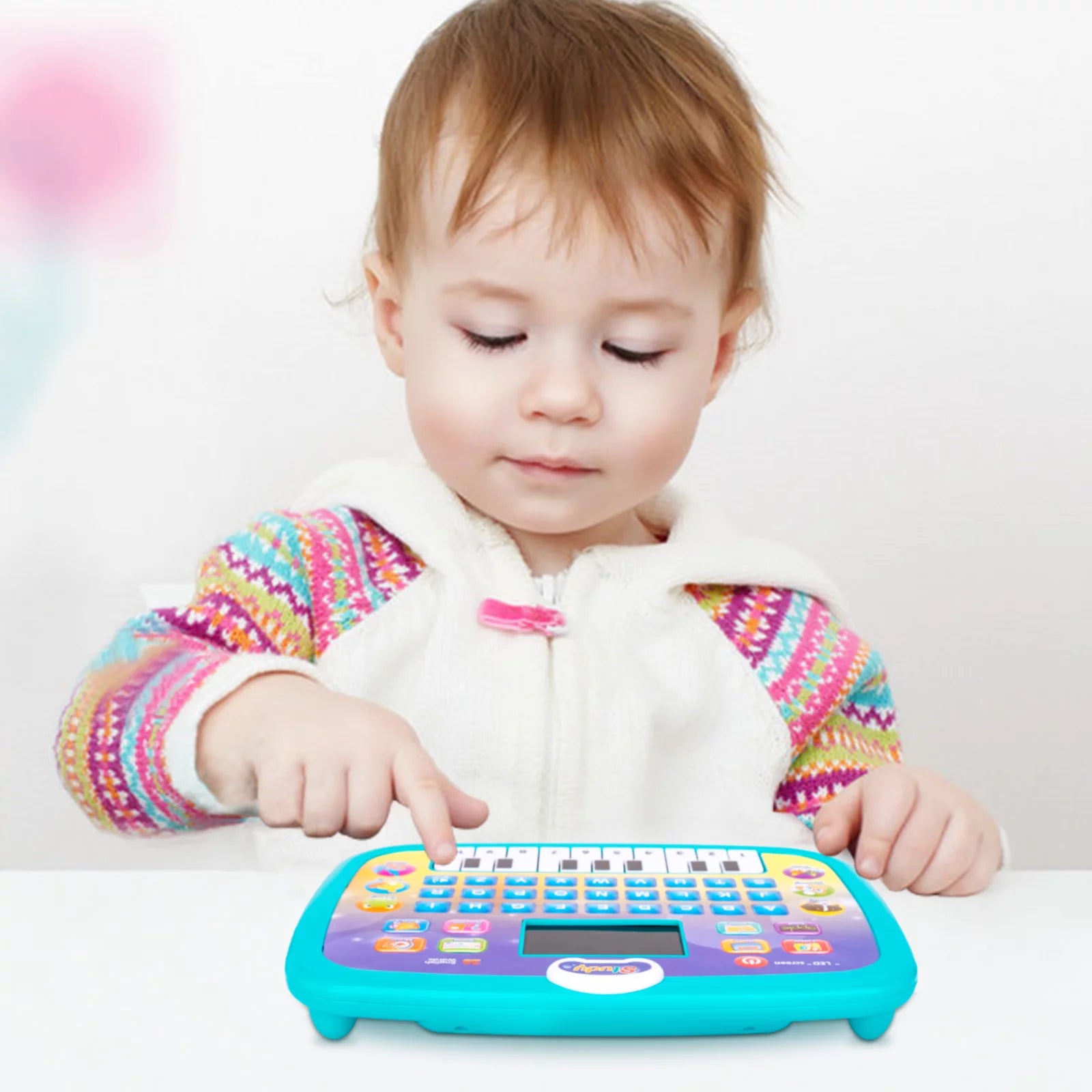 Tablet Toy for 1 2 3 Year Od Toddlers,Educational Toys for Boy Girls Age 2-9 Year Old Electric Learning Toys with Light and Music Interactive Toy for 1-4 Toddlers Numbers Alphabet Toy