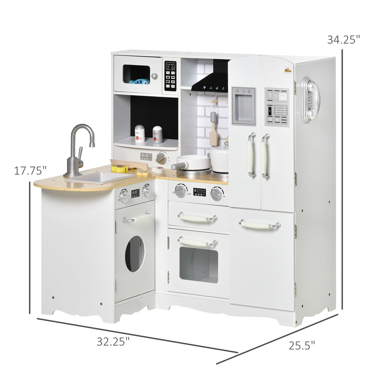 Corner Kids Play Kitchen with Appliances