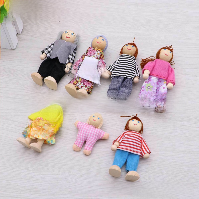 Wooden Articulated Family Dolls